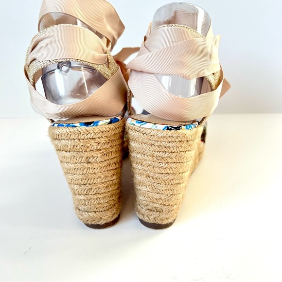 JUST FAB Rhondia Floral Espadrille Ankle Strap Wedge Sandals—SZ. 9 - Picture 6 of 11